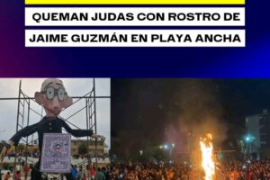 Valparaíso: En la tradicional quema de judas en Playa Ancha, queman la Constitución del 80 y a Jaime Guzmán